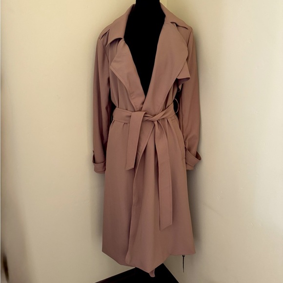 Blank NYC Belted Lightweight Wrap Trench Coat Jacket, Caramel Brown, Size XS,NWT - Picture 3 of 15